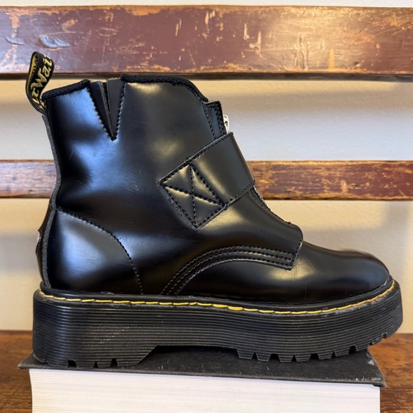 Dr. Martens Lazy Oaf Heart Buckle Platform Boots - Picture 3 of 15